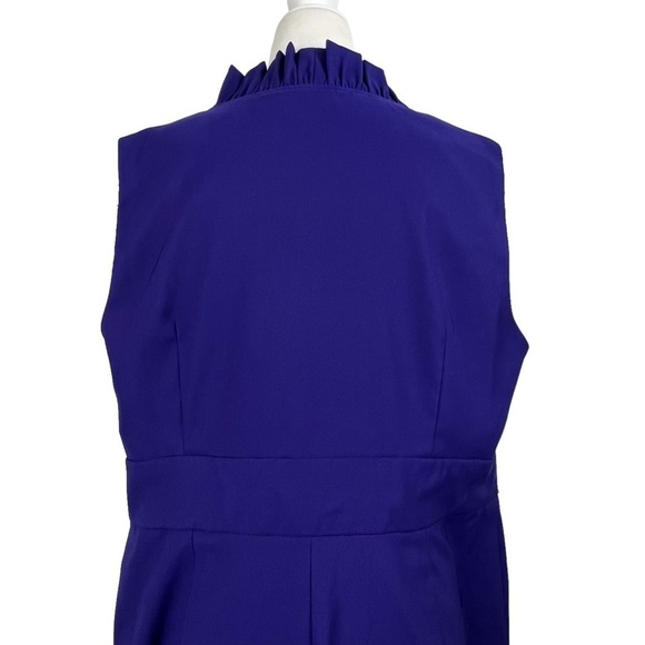DRESS BARN RUFFLED V-NECK SLEEVELESS SHEATH DRESS - Picture 7 of 11